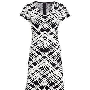 St. John Architectural Grid Dress Size 8 NWT